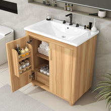 Load image into Gallery viewer, 30" Bathroom Vanity With Sink, Cabinet With Doors And Drawer, Rectangular Shape - Natural
