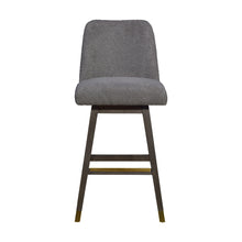 Load image into Gallery viewer, Upholstered And Solid Wood Swivel Bar Height Bar Chair - Gray
