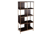 Load image into Gallery viewer, Geometric Four Tier Etagere Bookcase - Brown
