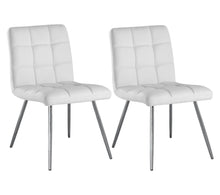 Load image into Gallery viewer, Tufted Faux Leather Dining Room Side Chairs (Set of 2) - White