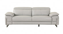 Load image into Gallery viewer, Sofa Italian Leather With Silver Legs - Light Gray