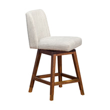 Load image into Gallery viewer, 26" Solid Wood Swivel Bar Height Bar Chair - Beige And Brown