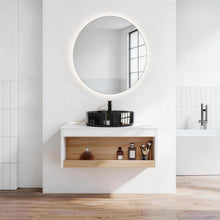 Load image into Gallery viewer, Floating Bathroom Vanity With Vessel Sink With Open Shelf Storage