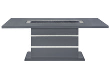 Load image into Gallery viewer, 79" Faux Crystals Glass And Wood Pedestal Base Dining Table - Dark Gray