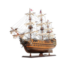Load image into Gallery viewer, Hand Painted Model Boat Tabletop Sculpture (401842) - Brown