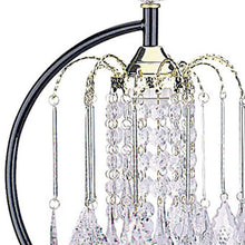 Load image into Gallery viewer, Metal Faux Crystal Chandelier Table Lamp - Black And Gold