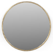Load image into Gallery viewer, 24" Round Brass Iron Framed Accent Mirror - Gold