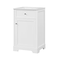 Load image into Gallery viewer, 20" Bathroom Vanity With Sink, Soft Closing Cabinet Door, Adjustable Shelf & Storage Rack - White