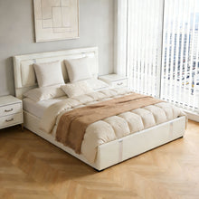 Load image into Gallery viewer, Upholstered Platform Bed Frame With Adjustable LED Headboard, USB C-Charging, Hydraulic Lift
