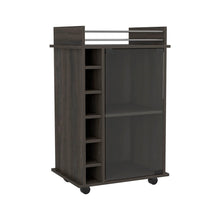 Load image into Gallery viewer, Set of Two Espresso and Black Wood Floor Shelf Furniture Set