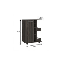 Load image into Gallery viewer, Set of Two Espresso and Black Wood Floor Shelf Furniture Set