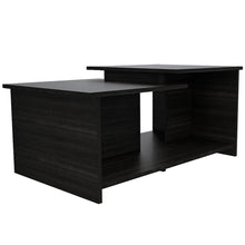 Load image into Gallery viewer, Set of Two Espresso and Black Wood Floor Shelf Furniture Set