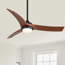 Load image into Gallery viewer, Ceiling Fan With 3 Blades, Remote Control Reversible DC Motor, Dimmable Light, And 1H / 4H / 8H Timer - Black