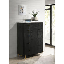 Load image into Gallery viewer, Anser - 5 Drawer Chest, Bedroom Storage Furniture - Black