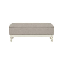 Load image into Gallery viewer, Tufted Storage Bench With Soft Close Lid - Light Gray / Cream