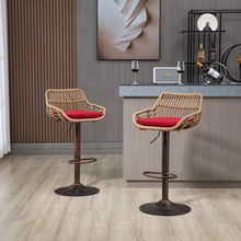 Load image into Gallery viewer, Modern Swivel Bar Stools Adjustable Counter Chairs With Footrest (Set of 2)