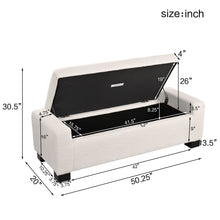 Load image into Gallery viewer, Textured Boucle Ottoman Bench With Hinged Lid For Seating And Storage - Beige