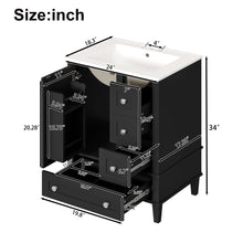 Load image into Gallery viewer, Bathroom Vanity With Integrated Basin, Soft Close Drawers, Door Mounted Double Layer Shelf