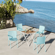 Load image into Gallery viewer, 4 Modern Stackable Plastic Armchair Matched With Folding Square Table