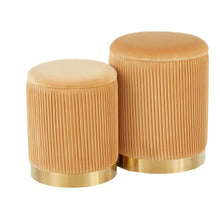 Load image into Gallery viewer, Marla - Contemporary Nesting Pleated Ottoman Set