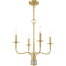 Load image into Gallery viewer, 22'' Four Light Dimmable Chandelier With Shades - Brass