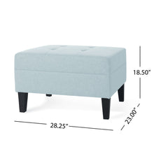 Load image into Gallery viewer, Classic Ottoman With Birch Wood Legs And Fabric Upholstery