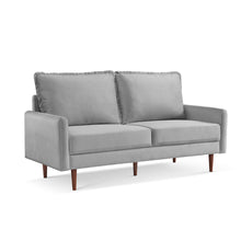 Load image into Gallery viewer, Sofa Velvet With Dark Brown Legs - Gray
