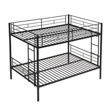 Load image into Gallery viewer, Modern Metal Bunk Bed, Full Over Full, No Box Spring Needed - Black