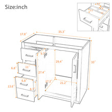 Load image into Gallery viewer, Retro Style Bathroom Vanity, 3 Drawers & Soft Closing Doors