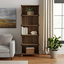 Load image into Gallery viewer, Five Tier Etagere Bookcase - Oak