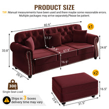 Load image into Gallery viewer, Upholstered Sofa Set With Nailhead Trim And Rolled Armrests, Includes Pillows