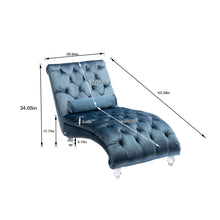 Load image into Gallery viewer, Velvet Chaise Lounge Indoor, Button Tufted Upholstered Chaise Lounge Chair With Pillow