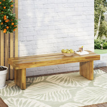 Load image into Gallery viewer, Nahanni - Rustic Acacia Wood Bench With Slat Design - Natural