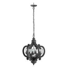 Load image into Gallery viewer, Farmhouse Chandelier, 6 Light Wood Chandelier Pendant Light Fixture With Adjustable Chain For Dining Room Living Room Entryway, Bulb Not Included