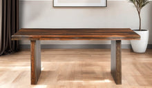 Load image into Gallery viewer, 74" Dark Brown Solid Wood Dining Table