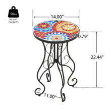 Load image into Gallery viewer, Colorful Outdoor Side Table With Ceramic Tile Top