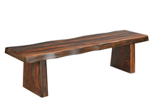 Load image into Gallery viewer, 68" Dark Brown Solid Wood Dining Bench