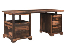 Load image into Gallery viewer, 68" Natural Live Edge Solid Wood Writing Desk With Four Drawers