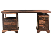 Load image into Gallery viewer, 68" Natural Live Edge Solid Wood Writing Desk With Four Drawers