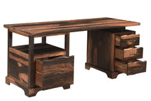 Load image into Gallery viewer, 68" Natural Live Edge Solid Wood Writing Desk With Four Drawers