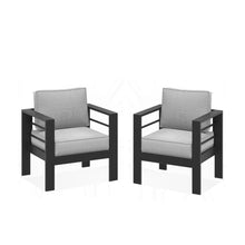 Load image into Gallery viewer, Modern All-Weather Patio Armchairs With Thick Cushions (Set of 2)