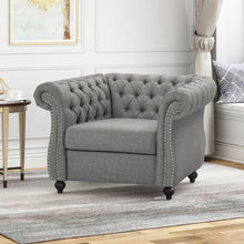 Load image into Gallery viewer, Nexuson - Upholstered Chesterfield Chair With Deep Tufted And Nailhead Trim