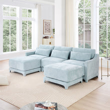 Load image into Gallery viewer, Stylish Sofa With Ottoman And Lumbar Pillows, Ergonomic Design