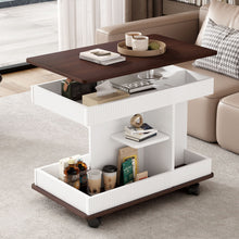 Load image into Gallery viewer, Adjustable End Table With Wheels, 360°Rotating Top And Storage Space