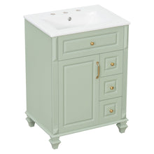Load image into Gallery viewer, Freestanding Bathroom Vanity With Sink, 3 Drawers & Flip-Out Drawer