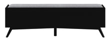 Load image into Gallery viewer, 59" Gray and Black Fabric Upholstered Storage Bench with Drawers