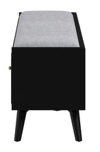 Load image into Gallery viewer, 59" Gray and Black Fabric Upholstered Storage Bench with Drawers