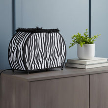 Load image into Gallery viewer, 12" Black And White Funky Zebra Pattern Novelty Table Lamp
