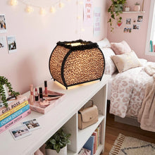 Load image into Gallery viewer, 12" Brown and White Funky Leopard Pattern Novelty Table Lamp