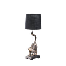 Load image into Gallery viewer, 24" Antiqued Gold Monkey Table Lamp With Black Drum Shade